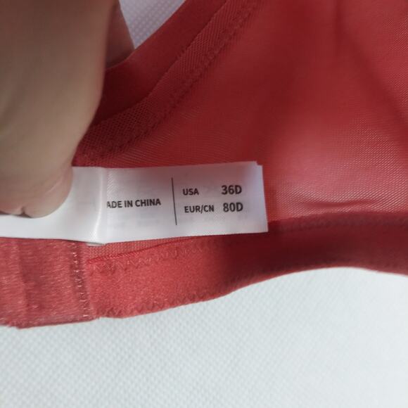 HSIA Coral Unlined Underwire Lace Bra Size 36D - Picture 6 of 7